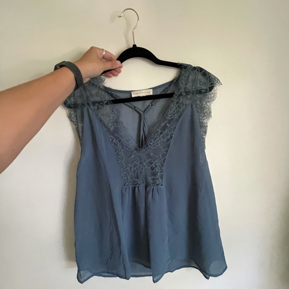 Vici Blue Lace Top